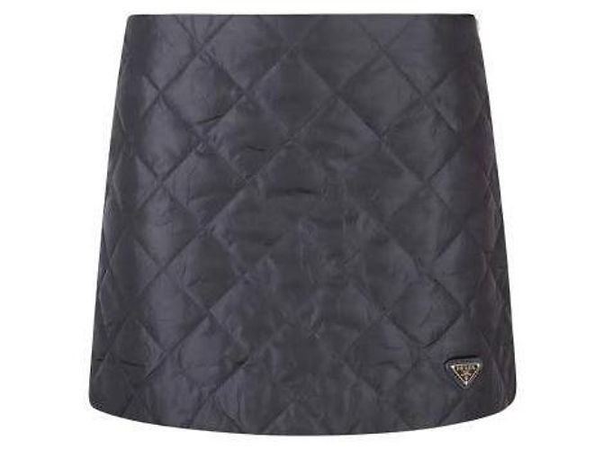 Prada Leichter Stepp-Minirock Schwarz