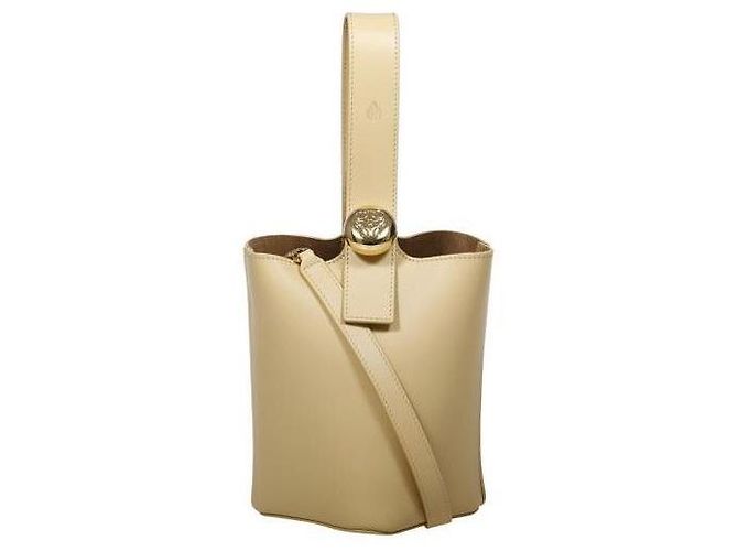 Loewe Mini balde Pebble em couro de bezerro liso Dourado