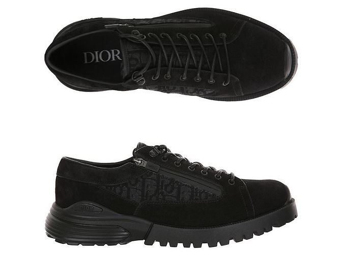 Dior Combat Wildleder Oblique Derby Schuhe Schwarz