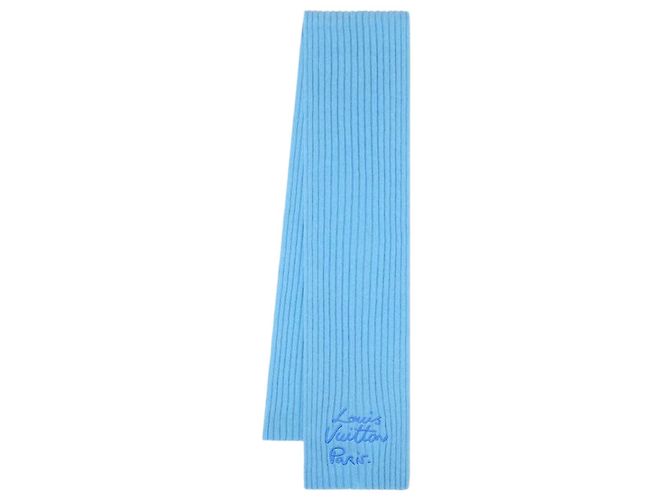 Sciarpa Louis Vuitton LV Script Nera Blu