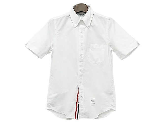Thom Browne Camicia Classica a Maniche Corte Bianca Bianco 