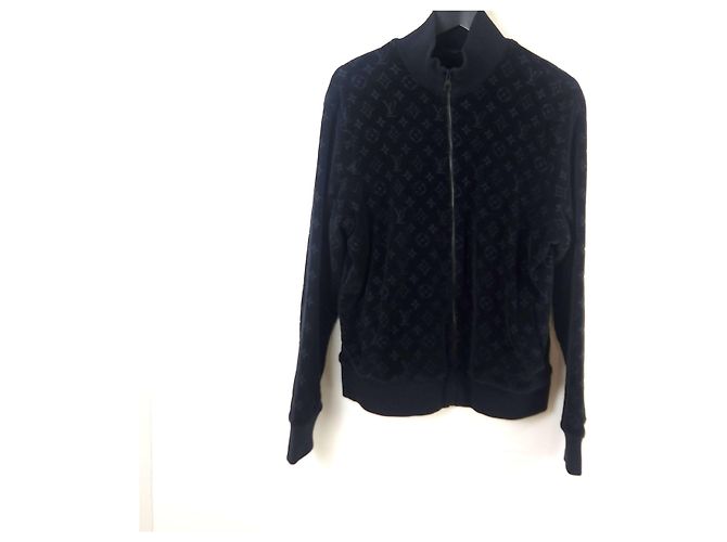 Louis Vuitton Monogramm Velours Bomberjacke Schwarz