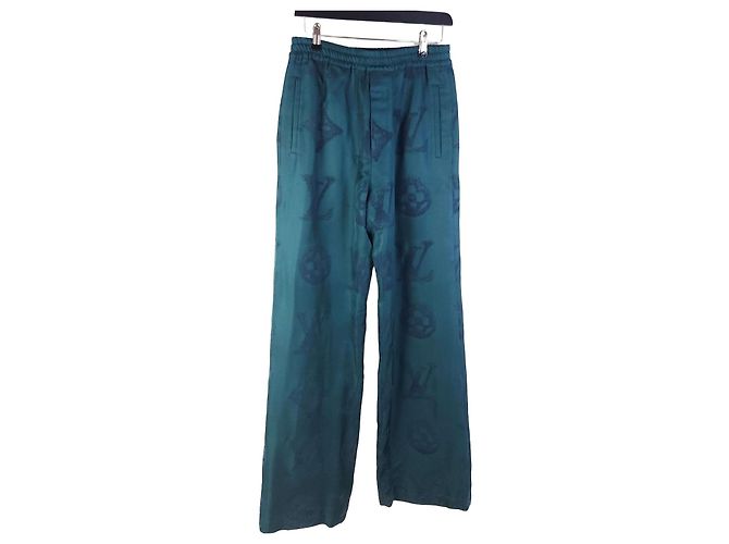 Louis Vuitton Silk Monogram Pajama Pants Blue