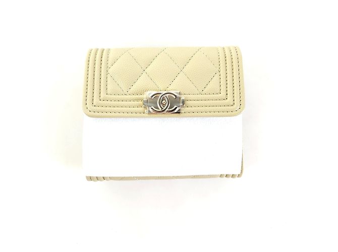 Chanel Boy Caviar Flap Wallet Golden