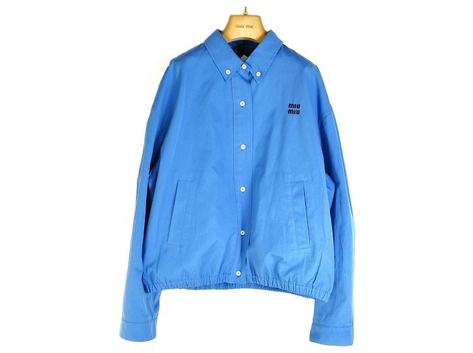 Miu Miu Logo Poplin Bomber Jacket