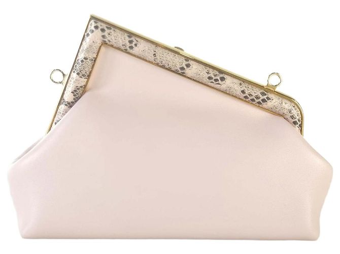 Fendi Bolsa Crossbody Python First Clutch Branco