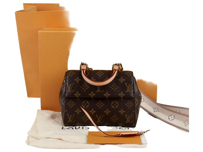 Louis Vuitton Bolsa de ombro mini Cluny Marrom