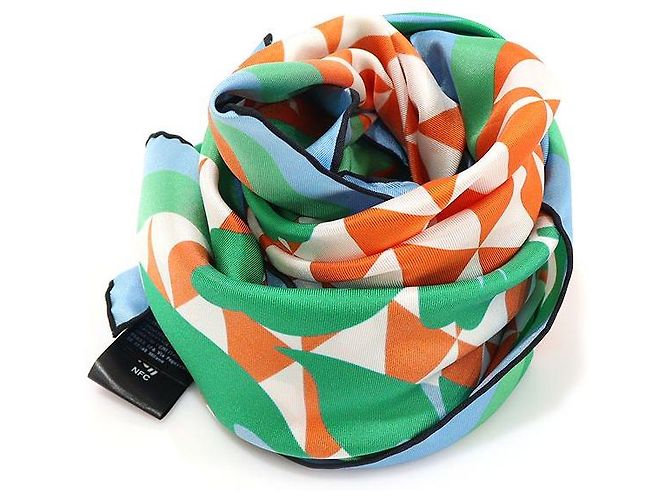 Prada Silk Multi-Color Printed Square Twill Scarf Multiple colors