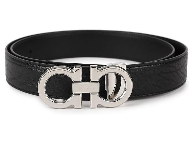 Salvatore Ferragamo Reversible Gancini Gürtel Schwarz
