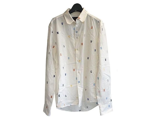 Louis Vuitton Regular Shirt with DNA Collar FIL Coupe White