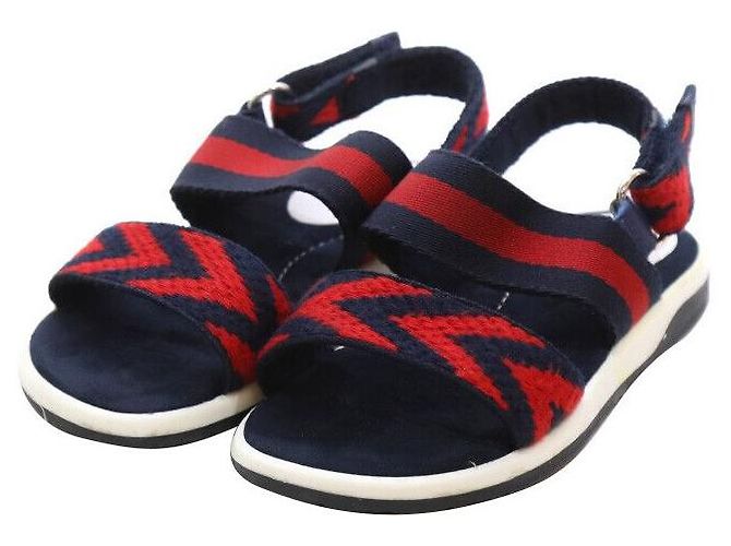Gucci Kinder-Chevron-Ledersandalen Größe Schwarz
