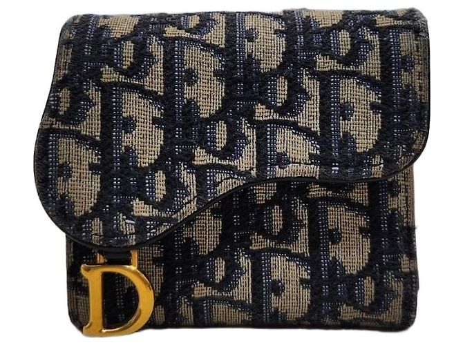 Dior Oblique Saddle Wallet Blue