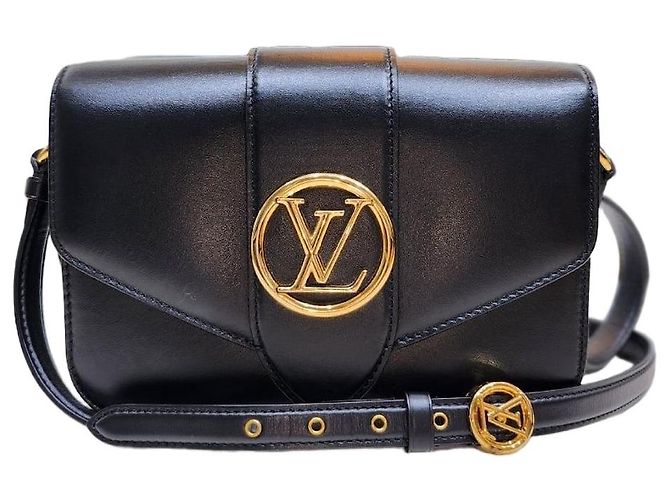Graceful Louis Vuitton Ponte Neuf MM Schulter-Crossbody-Tasche Schwarz