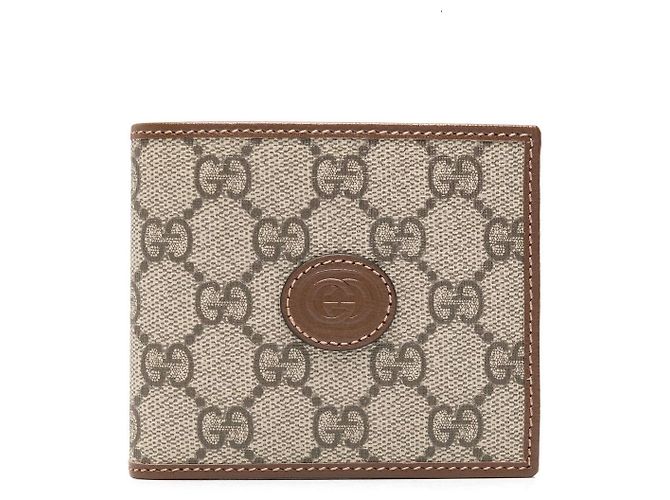 Gucci Cartera con logo entrelazado Castaño