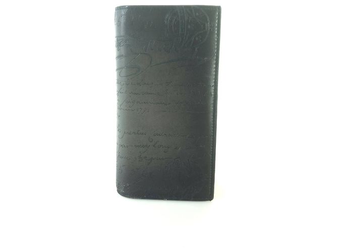 Berluti Cartera Larga Scritto Castaño