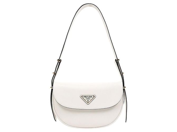 Prada Borsa a Spalla Arke Flap Bianca Bianco