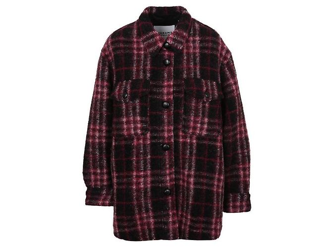 Isabel Marant Wool Check Coat Black