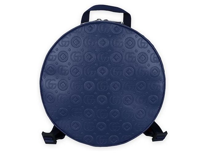 Gucci Kids Interlocking GG Logo Saffiano Leather Backpack (Navy) Blue