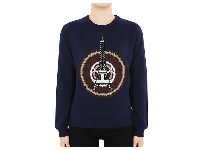 Kenzo Damen Sweatshirt Eiffelturm (Marineblau) Schwarz