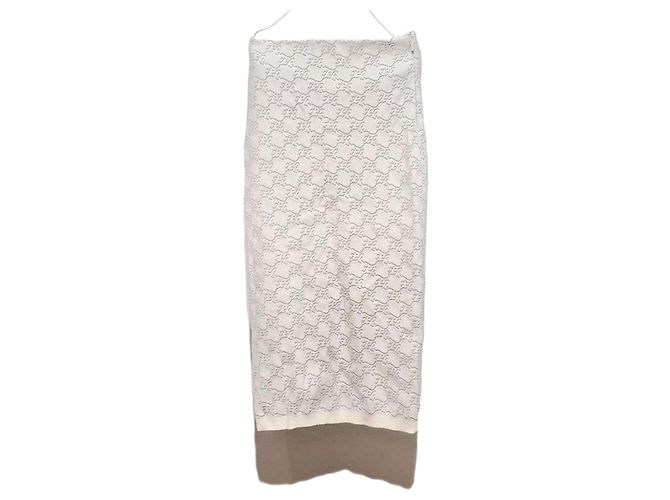 Fendi FF Logo Strickrock Silber