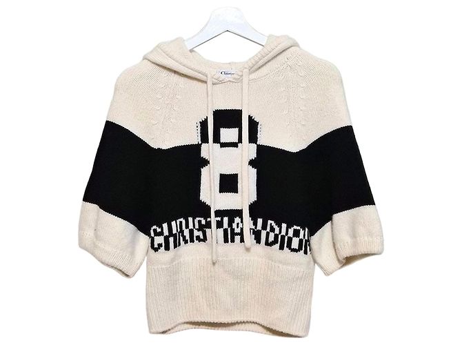 Dior Christian Cashmere Kapuzenpullover mit Ärmeln Mehrfarben