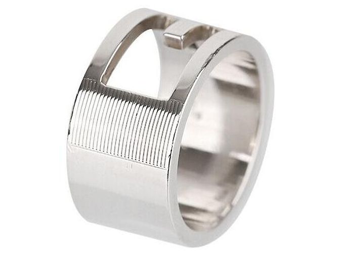 Gucci Silberring mit Logo Größe