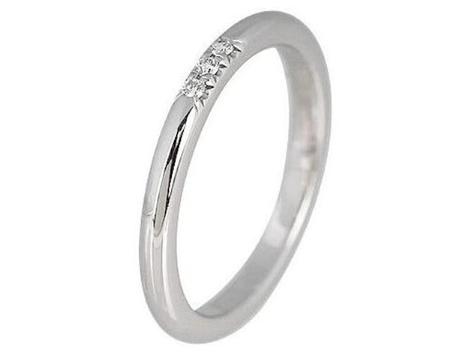 Tiffany & Co Klassischer Ehering aus Platin mit Diamant - Größe Silber 