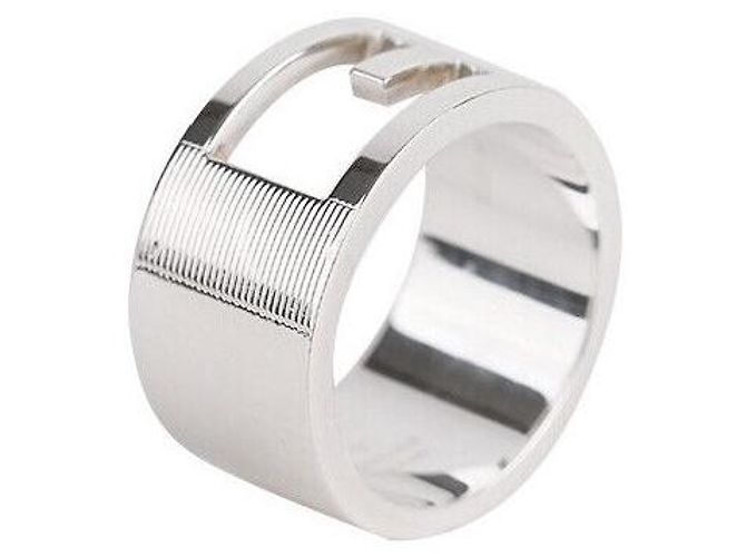 Gucci Logo Silver Ring Size Argento 