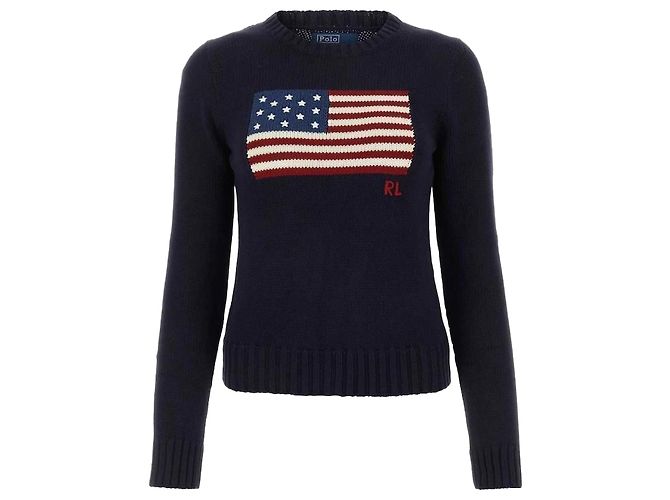 Ralph Lauren Sterne und Streifen Strick Schwarz