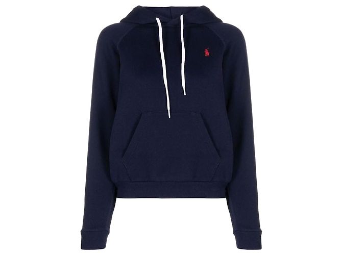 Ralph Lauren Moletom com capuz e bordado do logo de pônei Preto
