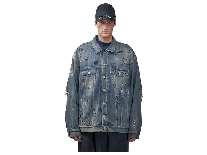 Balenciaga Graffiti Denim Jacket Multiple colors