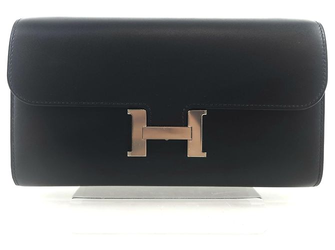 Hermès Constance Long Wallet Crossbody Bag Black