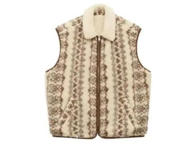 Isabel Marant Shearling Style Vest Jacket Orange