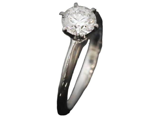 Tiffany & Co Setting Wedding Ring Platinum Diamond Size Black