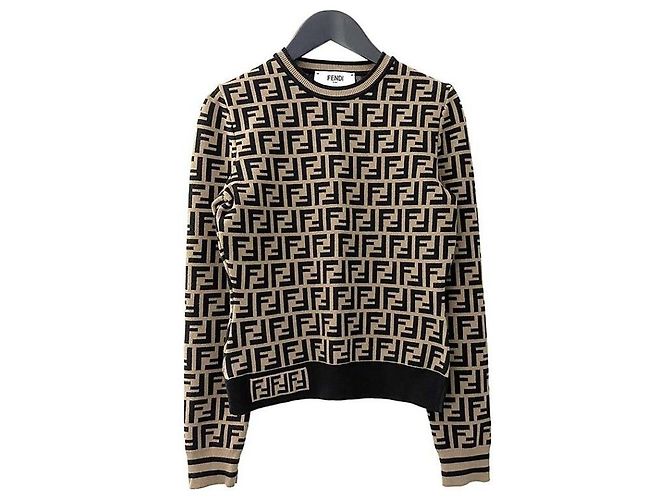 Fendi Strickware mit kurzen Ärmeln Braun 