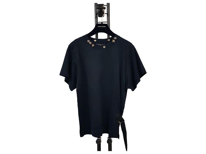Louis Vuitton Damen-T-Shirt mit seitlichen Trägern Schwarz
