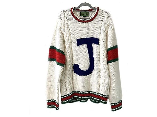 Gucci Logo-Strick Weiß 