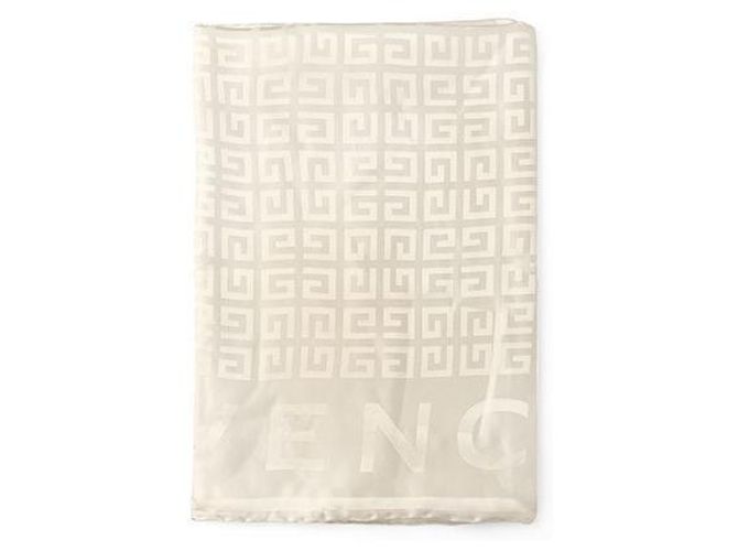 Givenchy Sciarpa in seta jacquard lucida con monogramma per donne Bianco 