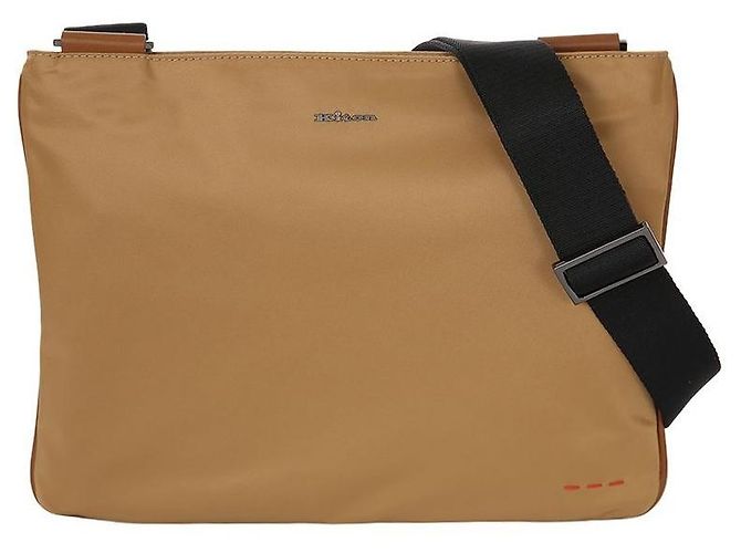 Kiton Bolsa transversal plana de couro de nylon Marrom