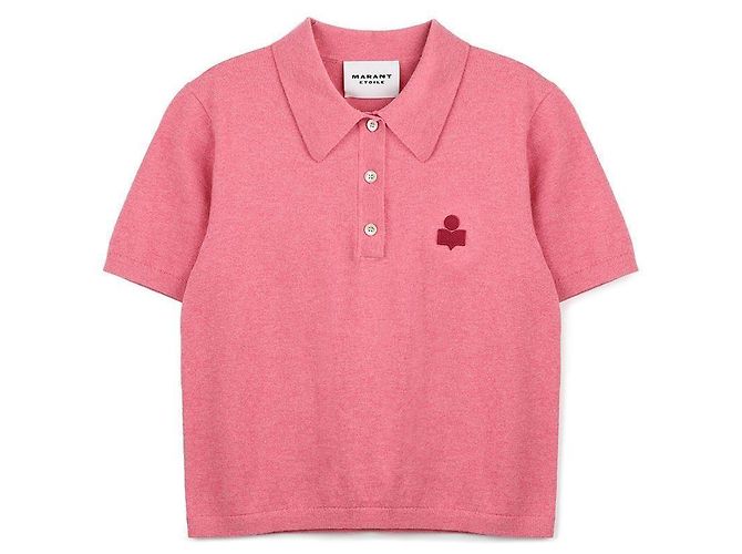 Isabel Marant Strick-Polo mit Logo Rot 