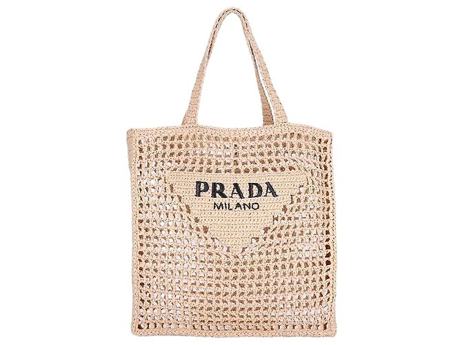 Prada Sacola tote de crochê Laranja