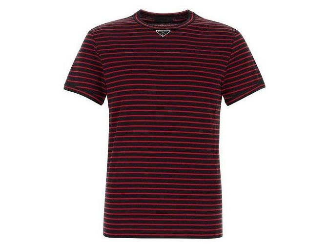 Prada Baumwoll-Triangle-T-Shirt Rot 