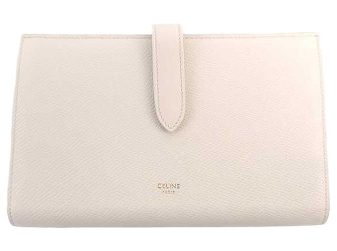 Céline Ne Strap Medium Wallet White