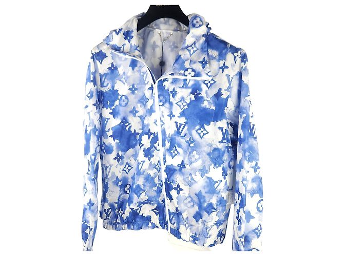Louis Vuitton Wasserfarben Monogramm Windbreaker Jacke Blau