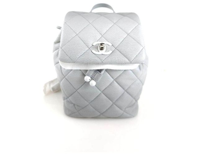Chanel CC Flap Gradient Chain Backpack Silvery