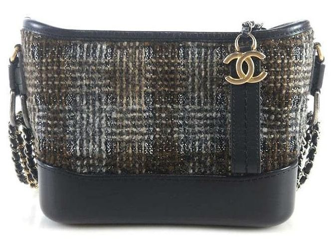 Chanel Bolsa hobo Gabriel em tweed Preto