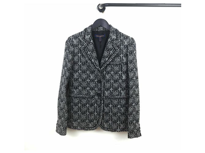 Louis Vuitton Tweed Monogram Blazer Jacket Black