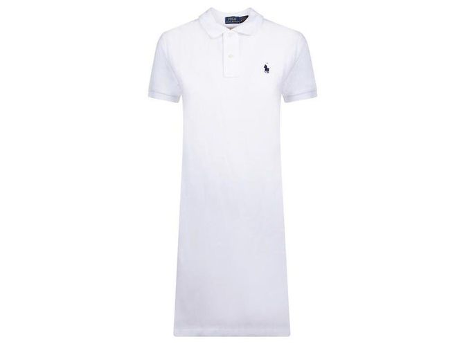 Ralph Lauren Kurzarmkleid mit Logo Silber