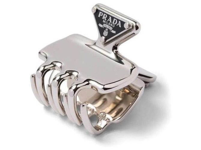 Prada Clip per capelli in metallo Argento 