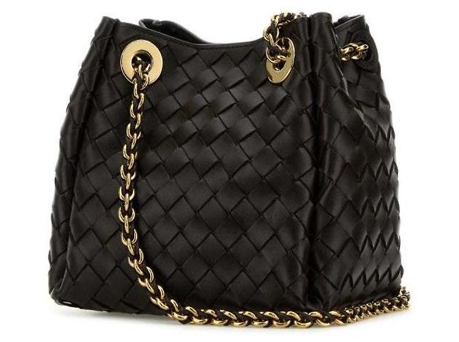 Bottega Veneta Small Chain Parachute Black